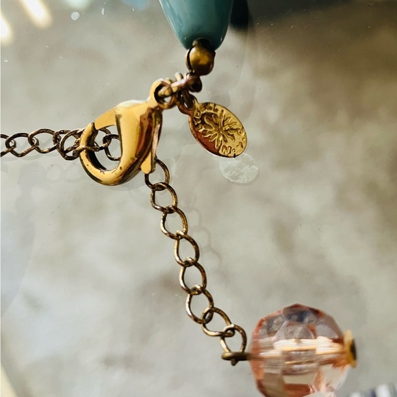 Vintage Lyndell NYC Designer Chunky Blue & Peace Necklace - Picture 7 of 8